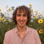 A circular photo of Gabe Garcia